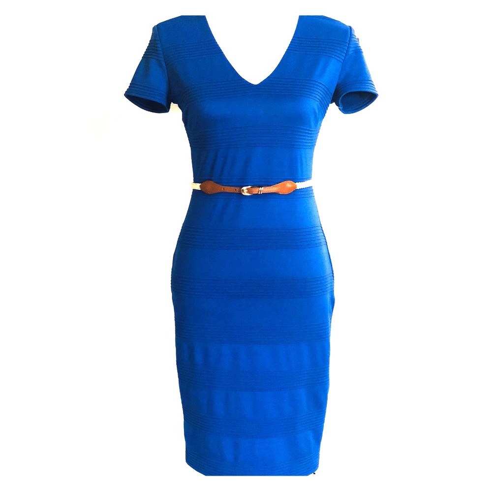 Bisou Bisou Blue Fitted Dress